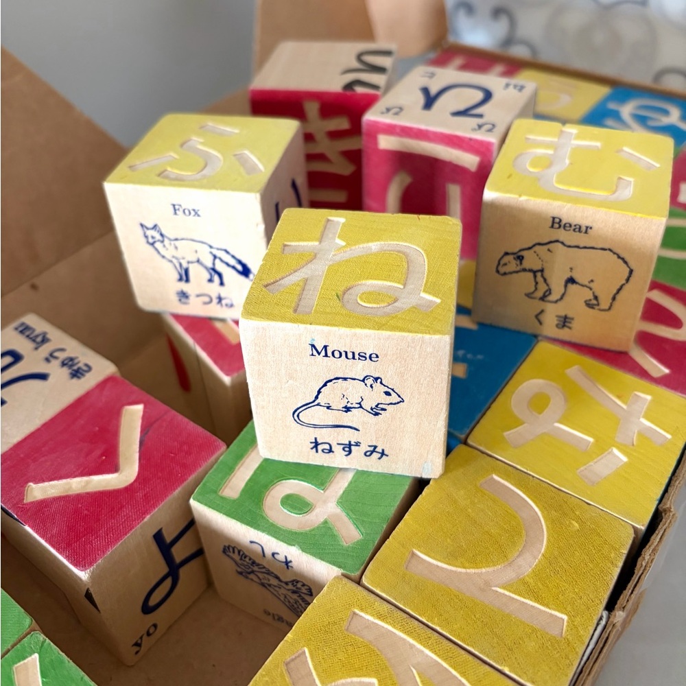 Colorful Educational Wooden Japanese Character Blocks - Picture 3 of 5
